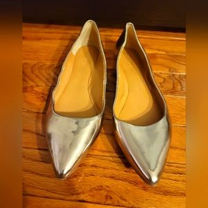 J Crew Gold Flats Size 8